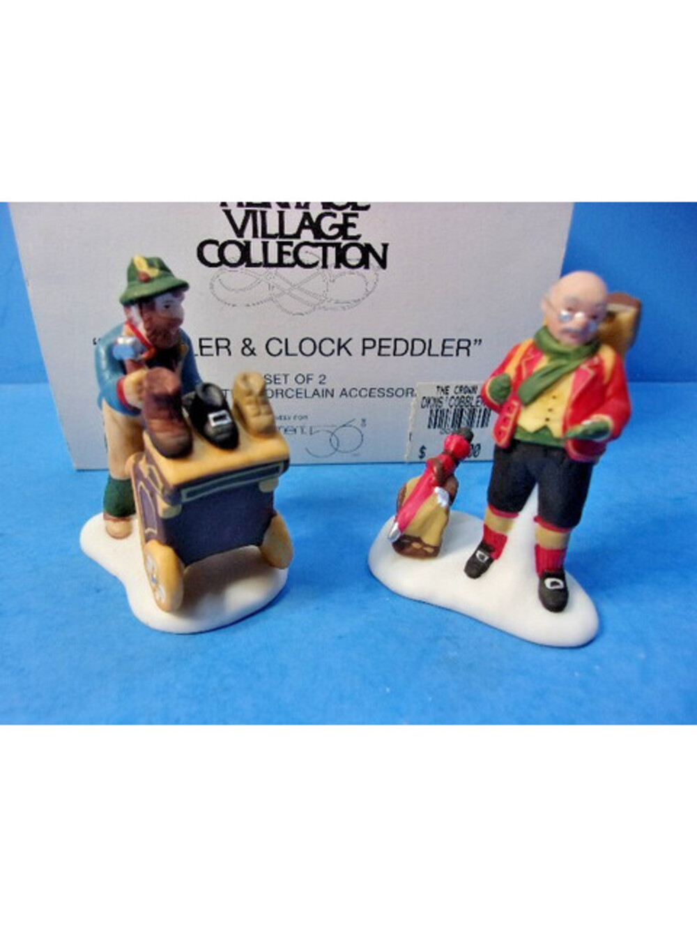 Dept 56 Heritage Village Cobbler & Clock Peddler #58394 Set of 2 Figures Dickens